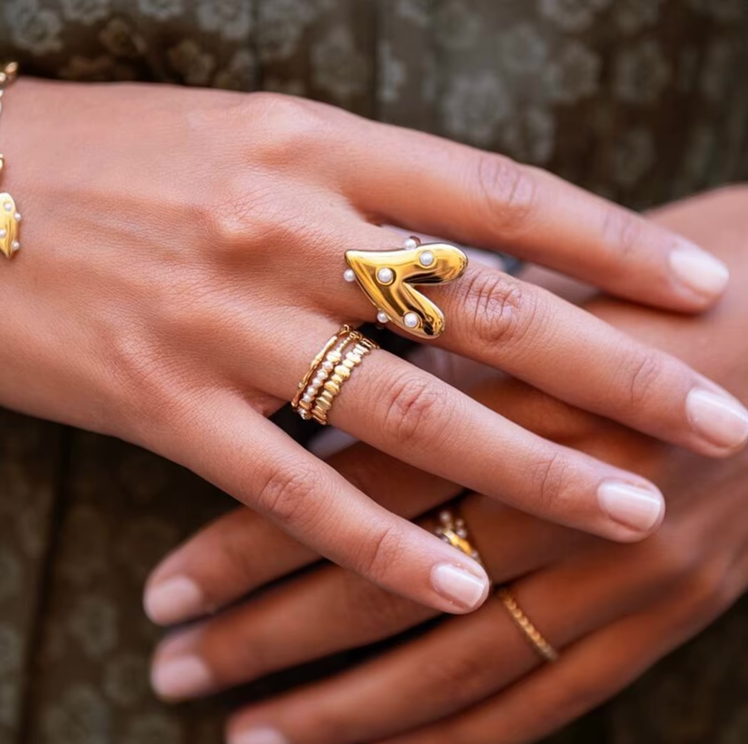 PEARL and STEEL Ring