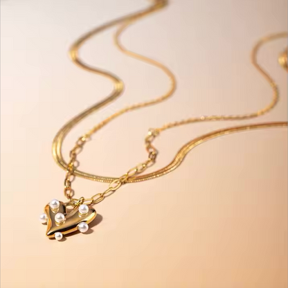 PEARL and STEEL Necklace